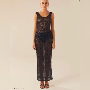 Sheer sequin maxi dress